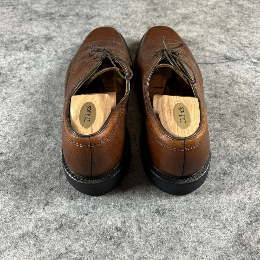 Allen Edmonds Becker Dress‎ Shoes 9.5 D Brown Pebbled Leather Cap Toe USA Made